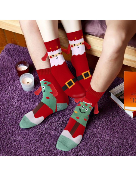 Calcetines Magnéticos 3D Navidad Estivaux - 2 Pares