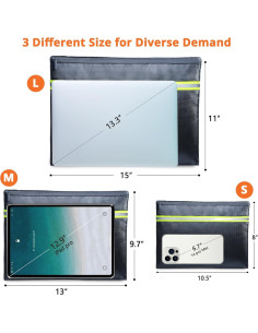 Bolsa de Documentos a Prueba de Fuego FRECOLSH - 3 Tamaños 2