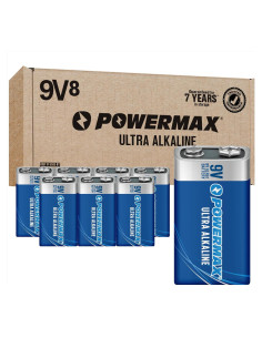 Baterías alcalinas Powermax 9V - 8 unidades ultra duraderas