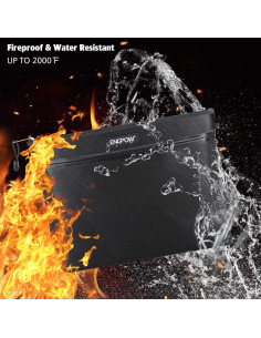 Bolsa Ignífuga ENGPOW 34x26 cm Doble Cremallera Impermeable 2