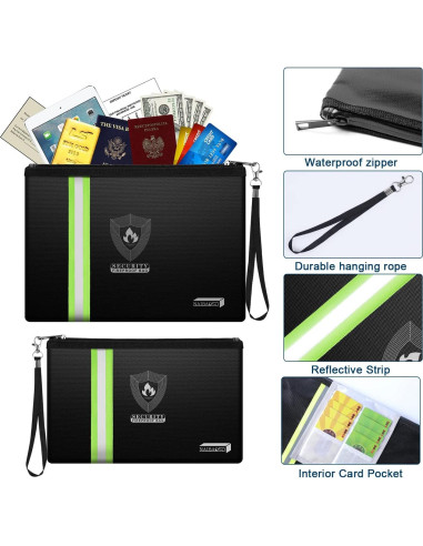 Bolsa a Prueba de Fuego NAIBAOSD 2 Piezas 33.8x23.9 cm