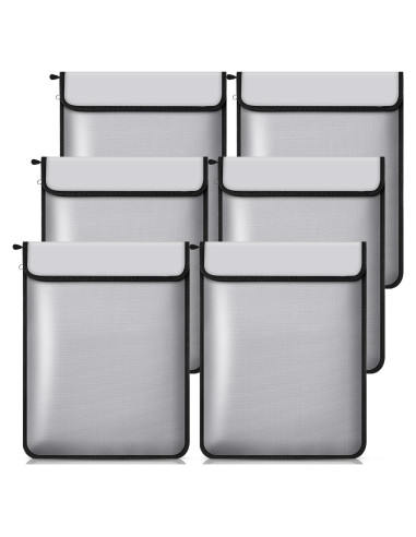 6 Bolsas de Documentos a Prueba de Fuego e Impermeables 38x28cm