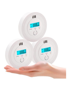 3 Detectores de Monóxido de Carbono Baomeker PG-C06 Portátiles