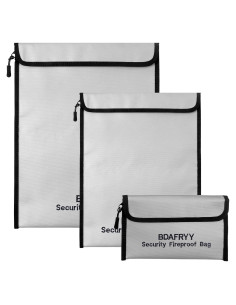 Bolsa de Documentos a Prueba de Fuego BDAFRYY 3 Pcs Impermeable
