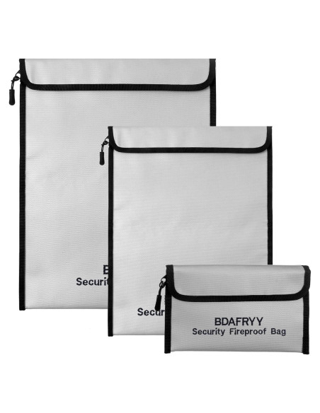 Bolsa de Documentos a Prueba de Fuego BDAFRYY 3 Pcs Impermeable