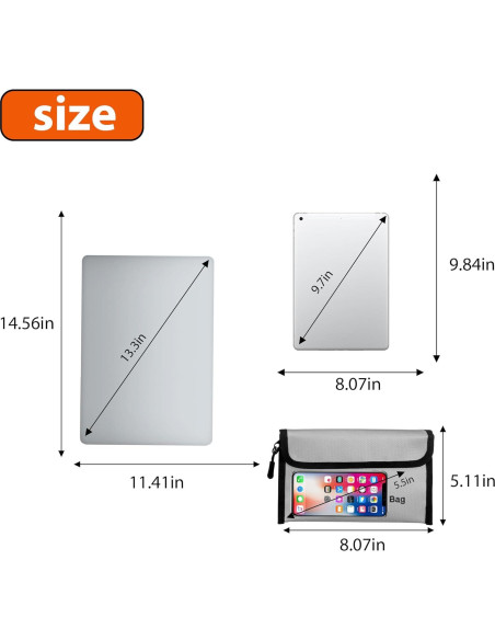 Bolsa de Documentos a Prueba de Fuego BDAFRYY 3 Pcs Impermeable