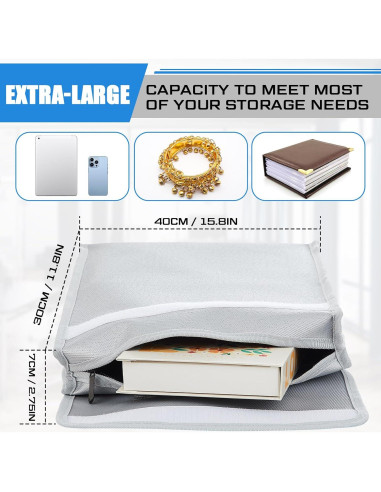 Bolsa Ignífuga Moinchore 2 Pcs 40.1x30 cm Impermeable