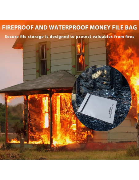 Bolsa de Documentos a Prueba de Fuego BDAFRYY 3 Pcs Impermeable