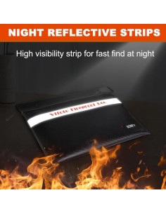 Bolsa de Documentos a Prueba de Fuego Vffoto 36.1x27.9 cm Negra 2