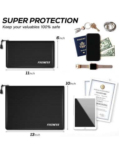 Bolsa de Documentos a Prueba de Fuego 2 Piezas 34x25cm y 28x15cm