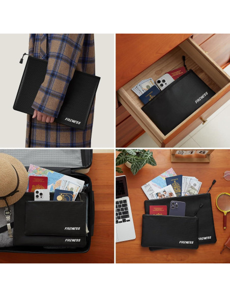 Bolsa de Documentos a Prueba de Fuego 2 Piezas 34x25cm y 28x15cm