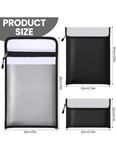 6 Bolsas de Documentos a Prueba de Fuego Fullhawl 38x28cm