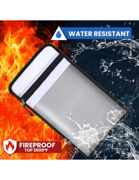 6 Bolsas de Documentos a Prueba de Fuego Fullhawl 38x28cm
