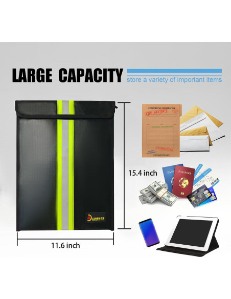 Bolsa Compacta a Prueba de Fuego y Agua Leremon 39.1x29.5cm