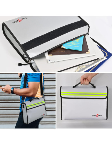 Bolsa y Caja de Seguridad a Prueba de Fuego FunOwlet - Gris