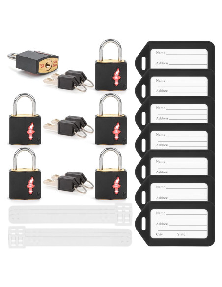 Candado de Equipaje TSA Dwoyow - Paquete de 6 con Etiquetas Candado de Equipaje TSA Dwoyow - Paquete de 6 con Etiquetas