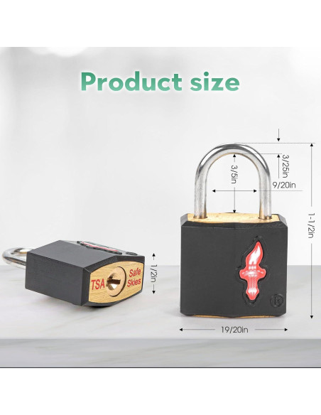 Candado de Equipaje TSA Dwoyow - Paquete de 6 con Etiquetas Candado de Equipaje TSA Dwoyow - Paquete de 6 con Etiquetas