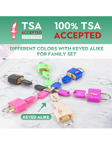 Candado de Equipaje TSA Dwoyow - Paquete de 6 con Etiquetas