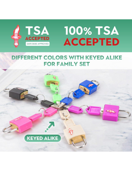Candado de Equipaje TSA Dwoyow - Paquete de 6 con Etiquetas Candado de Equipaje TSA Dwoyow - Paquete de 6 con Etiquetas
