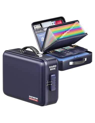 Caja de Documentos a Prueba de Fuego BigPonPon Azul 38.1x27.9cm
