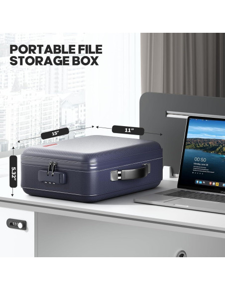 Caja de Documentos a Prueba de Fuego BigPonPon Azul 38.1x27.9cm