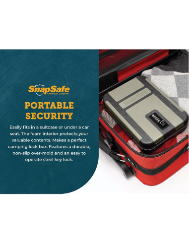 Caja de bloqueo de combinación SnapSafe Treklite XL 25.4x17.8cm
