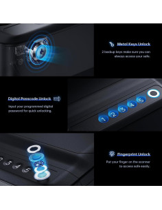 Caja Fuerte Biométrica Portátil ONNAIS GS002 Recargable 2