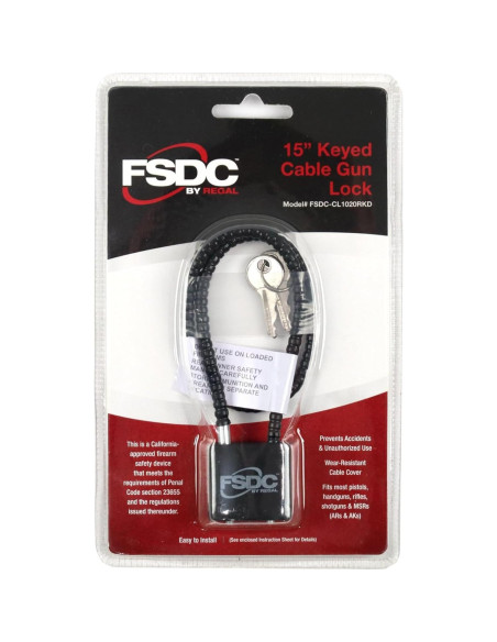Candado de Cable para Armas FSDC-CL1020RKD 38 cm Negro Candado de Cable para Armas FSDC-CL1020RKD 38 cm Negro