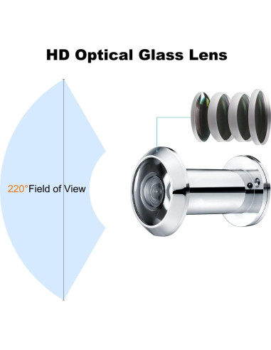 Mirilla de Latón Macizo TOGU 3016NG-55 PH Cromo Pulido 220