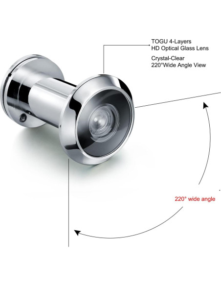 Mirilla de Latón Macizo TOGU 3016NG-55 PH Cromo Pulido 220