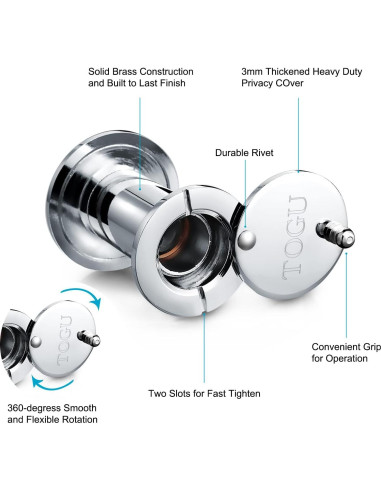 Mirilla de Latón Macizo TOGU 3016NG-55 PH Cromo Pulido 220
