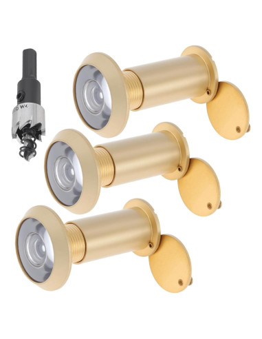 Mirilla de Puerta Dorada HOJLKLD con Broca 16 mm y 200 Grados