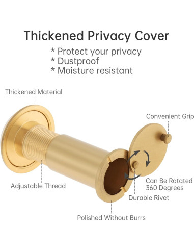 Mirilla de Puerta Dorada HOJLKLD con Broca 16 mm y 200 Grados