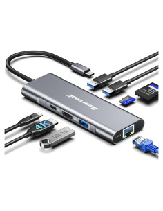 Hiearcool Hub USB C 8 en 1 HDMI 4K Ethernet para MacBook