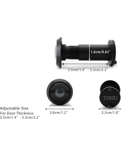 Mirilla de Latón Macizo TOGU TG3016YG-BC con Lente HD 220 2