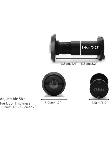 Mirilla de Latón Macizo TOGU TG3016YG-BC con Lente HD 220