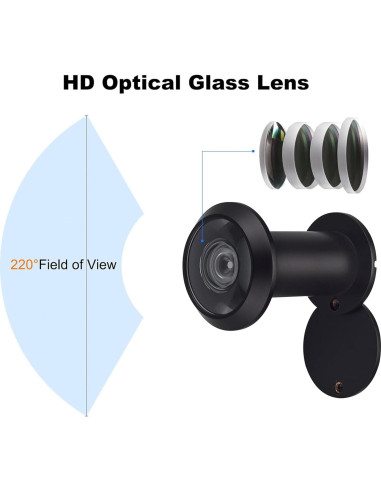 Mirilla de Latón Macizo TOGU TG3016YG-BC con Lente HD 220