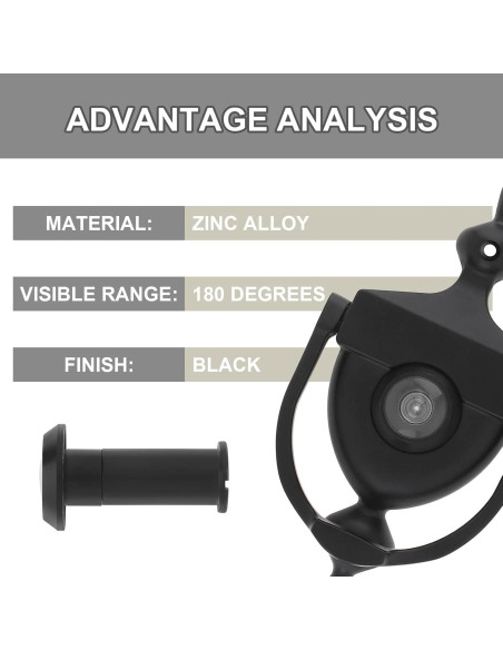 Mirador de Puerta HOJLKLD 15.24 cm Negro 180 Visión