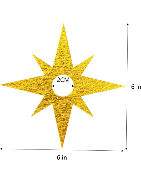 Cubierta de Estrella para Mirilla Dorada 20mm - 2 Piezas Cubierta de Estrella para Mirilla Dorada 20mm - 2 Piezas