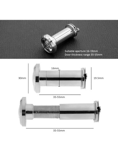 Mirador de Puerta 2pcs Crear Idea 16mm Plata 220 Ángulo Amplio