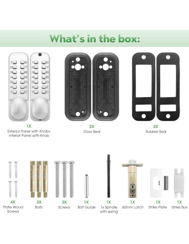 Cerradura de Entrada Sin Llave Mecánica ANNFUZ Cromo Perla