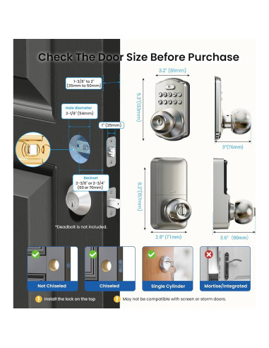 Cerradura Digital Veise KS03 con Teclado y Auto-bloqueo