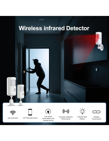 Alarma de Movimiento Infrarrojo WiFi XUK PG-P02W 12m 85dB