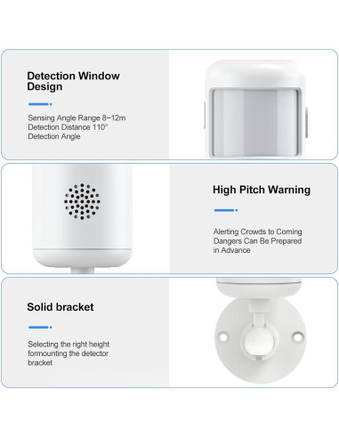 Alarma de Movimiento Infrarrojo WiFi XUK PG-P02W 12m 85dB
