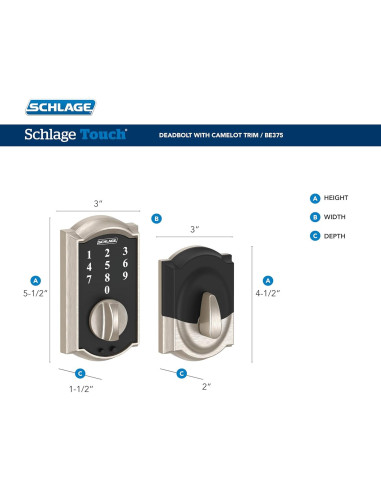 Cerradura Electrónica Schlage BE375 CAM 716 Bronce Envejecido