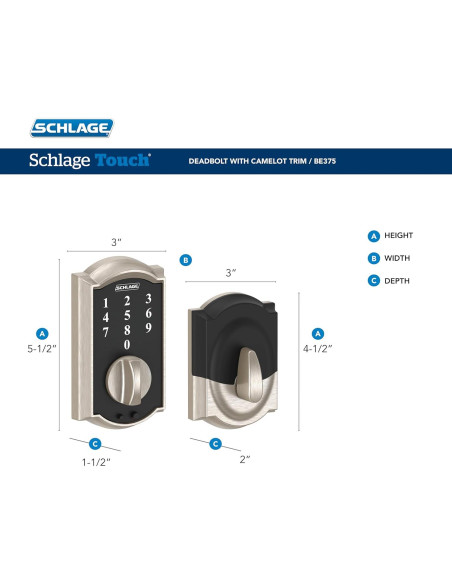 Cerradura Electrónica Schlage BE375 CAM 716 Bronce Envejecido