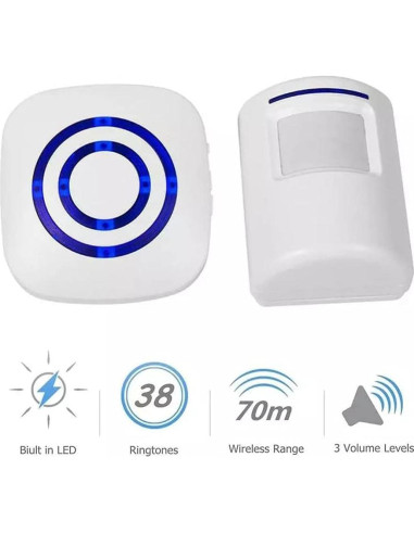 Alarma de Entrada Inalámbrica Enegg con 2 Sensores PIR