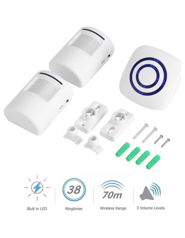 Alarma de Entrada Inalámbrica Enegg con 2 Sensores PIR