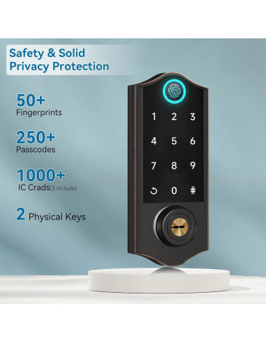 Cerradura Inteligente Biométrica Harfo DA2H-AG con App y Teclado
