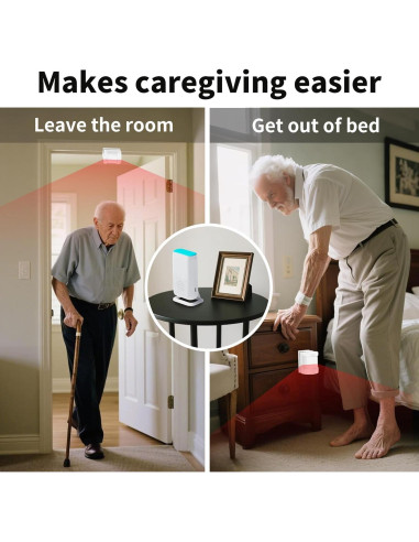 Alarma de Sensor de Cama MERLRR con 2 Sensores y Receptor